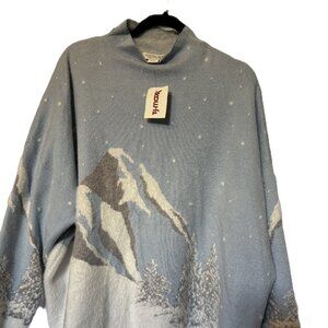 Baby Blue and White Scenic Sweater size 3x